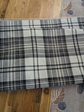 Ruggable Plaid Black and White Rug Top Only Pad Not Included